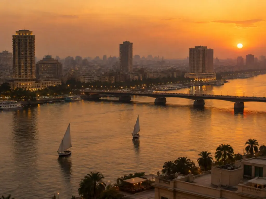Cairo and the Nile at sunset